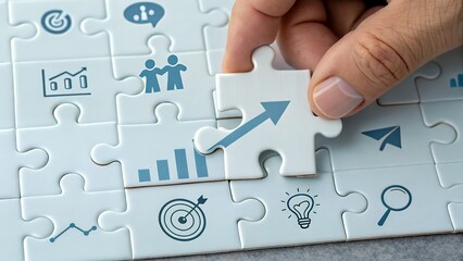 Fototapete - Innovative Business Development Concept Images for Professional Presentations Marketing Strategies and Entrepreneurial Inspiration to Drive Growth