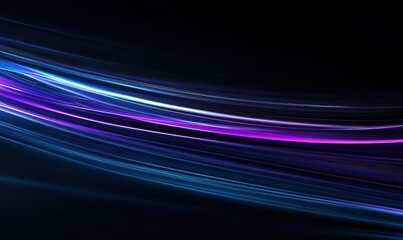 Abstract neon lines forming a geometric pattern on a dark background, vibrant blue and purple tones creating a futuristic look, modern and sleek