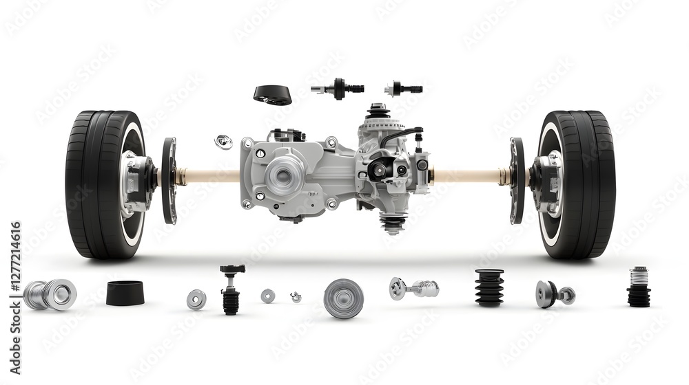 3D exploded diagram showcasing the intricate engineering and components ...