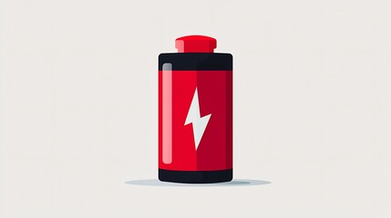 Minimalistic battery icon showing full charge isolated on a transparent background ideal for tech mobile or energy related applications