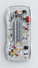 Poster - Detailed cross section view of a car s radiator revealing the internal cooling channels tubes