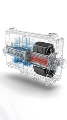 Aufkleber - Detailed Cross Section View of Car Radiator s Internal Cooling Channels Showcasing the Complex Liquid Cooling System Design for Efficient Engine Heat Dissipation
