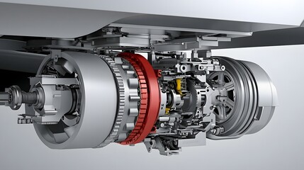 Poster - detailed shot of the intricate differential gear mechanism inside a car s drivetrain system  The image showcases the complex engineering and precision of automotive power transmission components