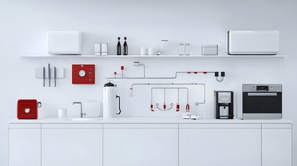 Poster - Detailed technical diagram illustrating the comprehensive gas supply system infrastructure in a residential property