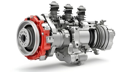 Aufkleber - Isolated and Highly Detailed Image of a Cutting Edge Continuously Variable Transmission CVT Gearbox an Essential Component in Advanced Automobile Engineering and Design