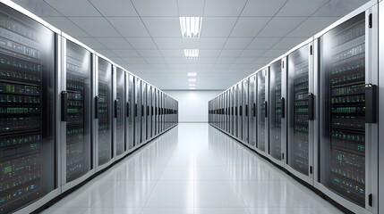 Leinwandbilder - photo of a cooling system used in a data center to prevent overheating of server racks and maintain optimal temperature for efficient data processing and storage