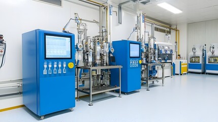 Leinwandbilder - Sophisticated industrial facility with specialized equipment and machinery for the conversion of liquid oxygen into gaseous form and the subsequent storage and distribution of the processed gas