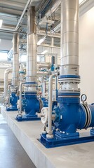 Aufkleber - Sophisticated Industrial Water Cooling System Powering a Contemporary Energy Production Facility  Complex Piping Valves and Machinery Ensuring Efficient Utility