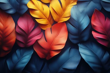 Wall Mural - Vibrant leaf graphic design for decorative flyers and promotional materials