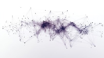 Leinwandbilder - Abstract network connection, digital data, plexus, nodes, lines, technology background.