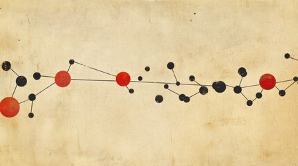 Aufkleber - Abstract network connection on aged paper background.