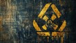 © TopMedia - Grungy Yellow Radiation Symbol on Distressed Dark Background