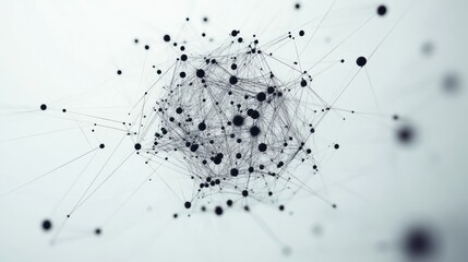 Aufkleber - Abstract network of interconnected nodes and lines on white background.