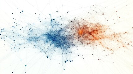 Aufkleber - Abstract network visualization; interconnected nodes and lines forming a complex system.