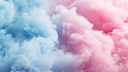 Poster - Abstract pastel pink and blue smoke clouds. (2)