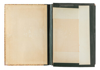 Wall Mural - old open empty paper folder top view isolated