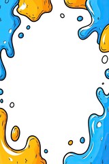 Naklejka na meble Abstract colorful border frame of liquid splatter.
