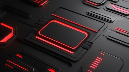 Red light, black tech panel, background, website
