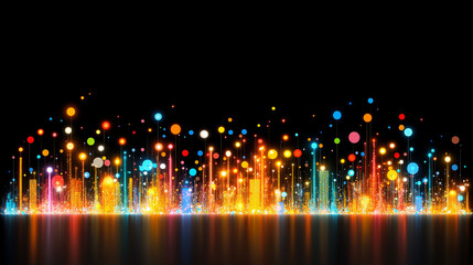 Wall Mural - abstract city lights: a vibrant and dynamic display of abstract city lights, sparkling against a dar