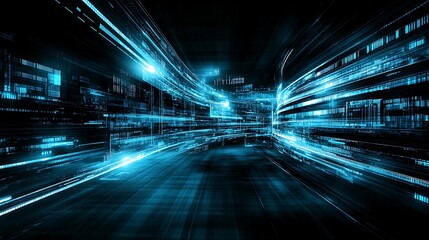 Digital data stream, highway, future tech