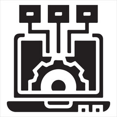 technology icon. black color. white background illustration design eps 10