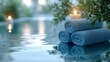 © scardstocks - Sleek flyer mockup for a spa and wellness retreat with soothing colors and minimalist design isolated on a transparent background