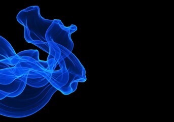 Wall Mural - dynamic blue abstract designs against dark background