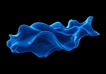 Wall Mural - dynamic blue abstract designs against dark background