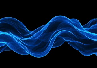 Wall Mural - blue abstract patterns on black background creating striking contrast