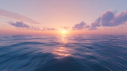 Aufkleber - A serene ocean at sunset, reflecting soft colors and calm waters.