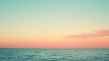 Aufkleber - A serene ocean view at sunset, blending soft colors of sky and water.
