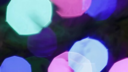 Aufkleber - Colorful bokeh lights with various shapes against a dark background, capturing a festive and abstract mood. Creative photography and light art concept