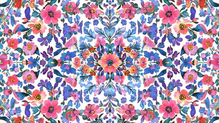 Wall Mural - Retro colorful Flowery colorful pattern in small-scale flowers. Liberty style .Floral seamless design for fashion , fabric,wallpaper,web and all prints