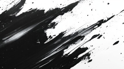 Aufkleber - Abstract black ink strokes on white background. (2)