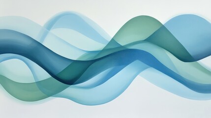 Poster - Abstract blue and green wave design.