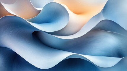 Poster - Abstract blue and orange wave patterns.
