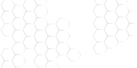 Wall Mural - hexagonal grid tile and mosaic structure, luxury white pattern, illustration geometry science and te