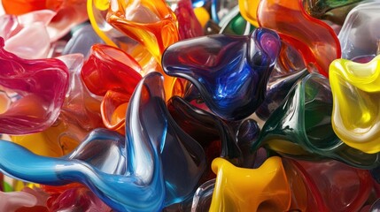 Poster - Abstract colorful glass shapes background texture.