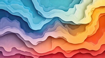 Poster - Abstract colorful layered paper cut design.