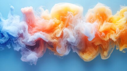 Aufkleber - Abstract colorful swirls of paint in water, creating a vibrant and dynamic composition.