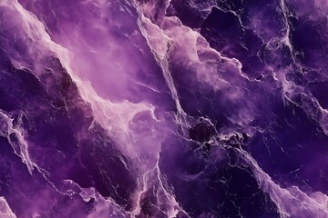 Wall Mural - Seamless Rutilated Amethyst stunning abstract background featuring swirling purple and black marble textures, creating a sense of depth and movement.