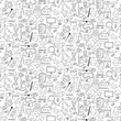 © Ade - science icon doodle hand drawn seamless pattern background
