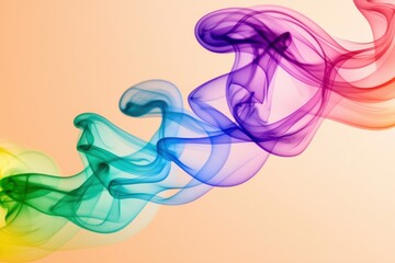 Fototapete - Ethereal rainbow smoke art on beige background creating a mesmerizing and calming visual experience for creative projects and design applications