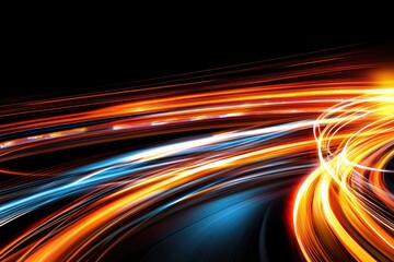 Aufkleber - Dynamic streaks of light painting create a vibrant abstract design against a dark backdrop conveying movement and energy with a modern style