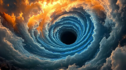 Wall Mural - vibrant spiral clouds with a central black hole
