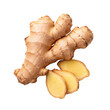 © Anna - Whole ginger root with fresh slices, close-up, isolated. natural food and healthy eating