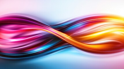 Abstract luminous flow with vibrant color gradient and dynamic wave pattern on a bright background creating a sense of energy and movement in a modern style