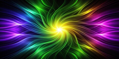 Wall Mural - Vibrant Swirling Abstract Design Featuring Dynamic Curves and Radiant Light Emitting from Central Point