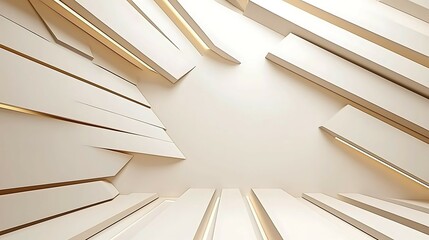 Wall Mural - geometric shapes create depth with a soft, light background, emphasizing modern design and elegance 