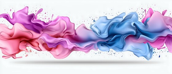 Wall Mural - flowing abstract colors in shades of pink and blue create a harmonious, artistic backdrop. dynamic d